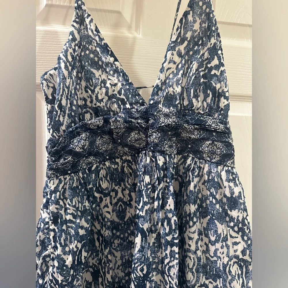 Abercrombie & Fitch Blue Printed Maxi Dress